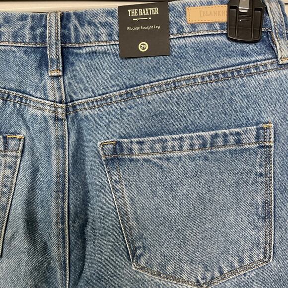 Revolve Blank NYC Colorblock Faux Leather Wide Leg Jeans NWT - Picture 4 of 5